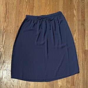 Fire Los Angeles Deep Blue Midi Skirt with Elastic Waist